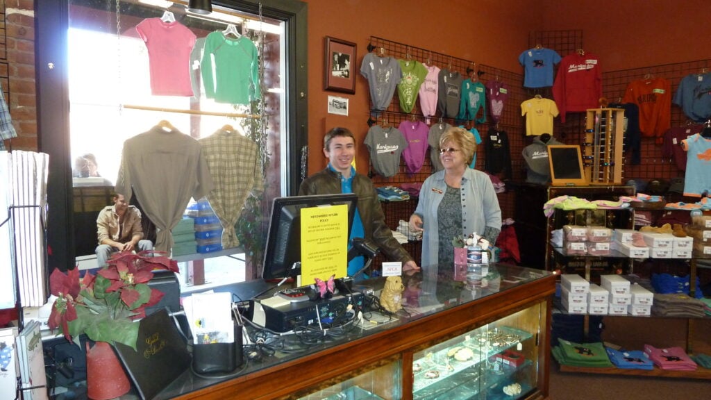 interior of store, front counter check out