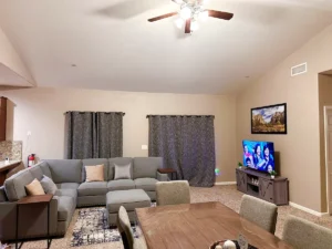 living room with television and couch