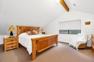 queen bed in loft