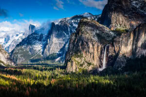 Bridalveil Fall with snow