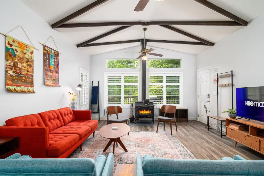 living room with fireplace